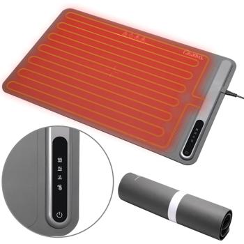 Preview: Profi Silikon-Warmhalteplatte (250W) – Elektrischer Speisenwärmer mit 3 Stufen (55-100°C), Warmhaltematte mit LCD-Touch-Display, rollbar, 61x40cm