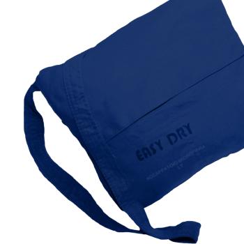 Preview: Mikrofaser-Bademantel L - Dunkelblau, Kapuze - Saugfähig, schnelltrocknend - Ideal für Sport, Reise, Sauna - 80% Polyester, 20% Polyamid, 500g, waschbar