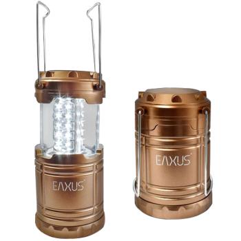 Preview: Ausklappbare LED-Campinglaterne, Kupfer-Metallic, 30 LEDs, 120 Lumen – Kompakte & tragbare Laterne mit Tragebügel für Camping & Outdoor