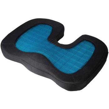 Preview: Ergonomisches Sitzkissen Memory-Foam: schwarz, Gel-Einlage, 45x36x7cm - Komfort & Entlastung im Büro - Bürokissen für Druckentlastung
