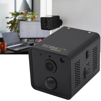 Smarte Mini Überwachungskamera (Full HD) für Innen – Mit PIR Sensor, App Steuerung, schwarz (4,8 x 6,6 x 4,8 cm) – Einfache Überwachung in Top-Qualität