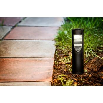 Preview: Solar-LED-Wegeleuchte mit Erdspiess - Gartenleuchte für Balkon, Terrasse & Camping - 8x31 cm, schwarz, 8h Leuchtdauer, NiMH-Akku