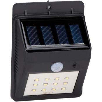 Preview: LED Solar Wandleuchte - Bewegungssensor PIR 120° Erfassung 5m - Hauseingang Garage Flur Keller Camping - 20lm Nachtlicht - 11.5x8x4cm - Montagesatz