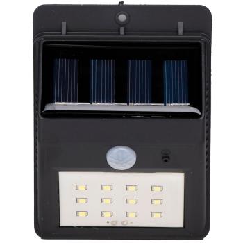 Preview: LED Solar Wandleuchte - Bewegungssensor PIR 120° Erfassung 5m - Hauseingang Garage Flur Keller Camping - 20lm Nachtlicht - 11.5x8x4cm - Montagesatz