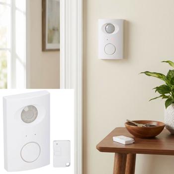 Bewegungssensor mit 5 LEDs - Infrarot Bewegungsmelder mit 120° Erkennung für Aussenbereiche - Spritzwassergeschützt IP44 & akustischem Signalton