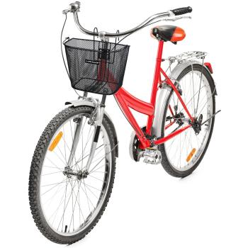 Preview: Velokorb aus Metall - Fahrradkorb zum Einhängen am Lenker - Schwarz - 35x24,5x26 cm - 22L Fassungsvermögen - Robust & Langlebig