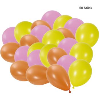Preview: 50er-Set Luftballons bunt – Ideal für Feiern, Geburtstage, Hochzeiten & Events – Hochwertige Latex-Ballons – Einfach aufzublasen, langlebig
