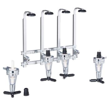 Preview: Getränkespender für 4 Flaschen, Wandmontage – Spirituosen-Dosierer mit Finger-Push, ideal für Partyräume, Kellerbar & Gartenlaube, Bar-Zubehör