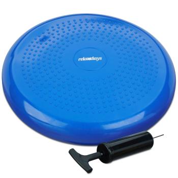 Preview: Balance Kissen mit Massage-Noppen - stärkt Rücken & schult Gleichgewicht - dynamisches Luft-Sitzkissen Ø 33 cm - 140 kg belastbar - inklusive Luftpumpe