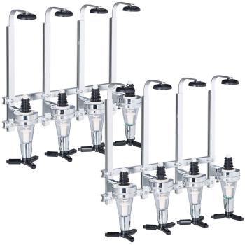 Preview: 2er Set Getränkespender für 4 Flaschen, Wandmontage – Dosierer mit Finger-Push, ideal für Partyräume, Kellerbar & Gartenlaube, Bar-Zubehör