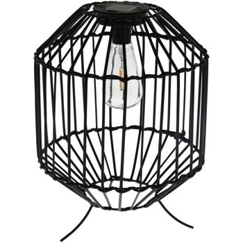 Schwarze Solar Laterne im Landhausstil, H31,5cm, Ø 25 cm – Metallstreben, atmosphärische Gartenbeleuchtung mit Vintage Charme