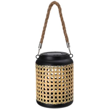 Preview: Dekorative Solar Laterne mit LED & Seilkordel (Ø 12 x H 16 cm): Gartenbeleuchtung zum Hängen & Stellen, stilvoller Blickfang für Ihre Outdoor-Oase