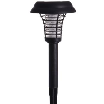 Preview: 2in1 LED-Solarlampe mit Insektenkiller: Mit Erdspiess für Aussenbereiche, wetterfest, energiesparend & praktisch, für mückenfreie Sommerabende