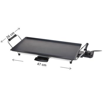 Preview: Teppanyaki Tischgrill, starke 2000W, für geselliges Grillen – 47 x 26,5 cm, Antihaft, Cool-Touch, Elektrischer Tischgrill für jede Gelegenheit
