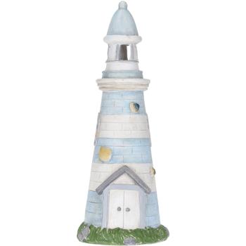 Maritime Solar-Dekofigur Leuchtturm (58cm, blau-weiss): Für Balkon, Terrasse & Garten – leuchtende Gartendeko, bringt Küstenflair nach Hause