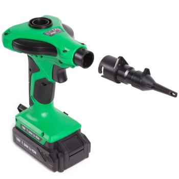 Preview: Kabelloser 18V Akku-Handkompressor mit Aufsätzen: Elektrische Luftpumpe, grün/schwarz, für schnelles Aufpumpen von Luftmatratzen, Booten