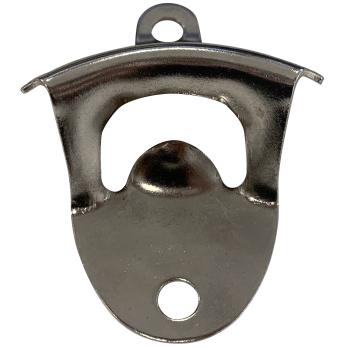 Flaschenöffner Wandmontage Metall 8,5x5,5cm - Robust & stabil für Hausbar, Party, Pub - Öffnet Bier & Limonade - Mit Metallring zur Befestigung