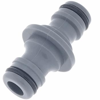 Schlauchkopplung 1/2"-5/8" - Verbindungsstück für extra lange Gartenschläuche - Robust, langlebig, Kunststoff, Grau/Schwarz - Für Ø 12-15 mm Schläuche