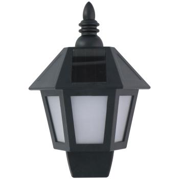 Preview: Solar-Wandlaterne mit Flammeneffekt - Romantisches Kerzenlicht für Aussenbereiche - Schwarz, 19,5x10x27,5cm - Spritzwassergeschützt