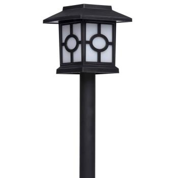 Preview: Solarlampen 3er-Set - Dämmerungssensor Gartenleuchten mit Erdspiess - Autom. Beleuchtung für Terrasse & Garten - Wetterfest, 8.5x8.5x37 cm