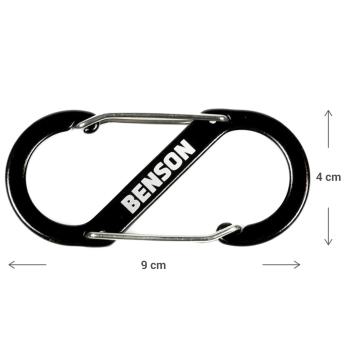 Preview: 4er Set Doppel Karabinerhaken S-Clip 9 cm - Doppelte Aufhängemöglichkeit für Camping & Outdoor - Aluminiumlegierung, Schwarz/Silber - Leicht & kompakt