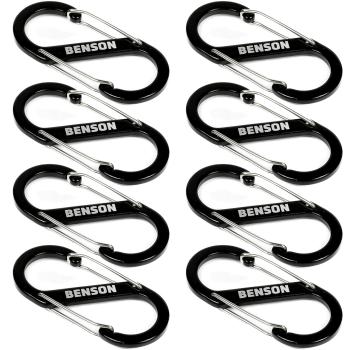 8er Set Doppel Karabinerhaken S-Clip 4x9cm - Doppelte Aufhängung für Outdoor & Camping - Ultraleicht, robust, Aluminiumlegierung - Schlüsselclip