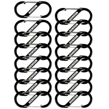 16er Doppel-Karabinerhaken S-Clip 4x9 cm - Vielseitig für Camping, Wandern, Reisen - Robust, wasserbeständig, Aluminiumlegierung - Schlüsselclip