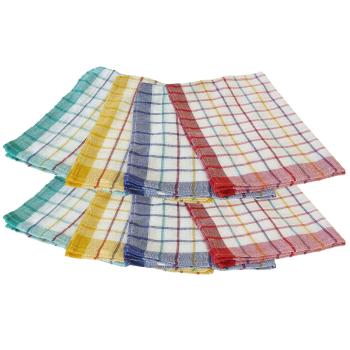 Preview: 20er-Set Geschirrtücher aus 70 % Baumwolle - Saugstark & langlebig für Küche - 50x70 cm, waschbar bei 60°C - Fusselfrei & hygienisch mit Karomuster