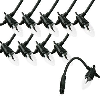 Preview: Stimmungsvolle Lichterkette mit 10 Flammen-Glühbirnen, 5,1m – IP44, täuschend echter Flammeneffekt für Outdoor & Indoor 