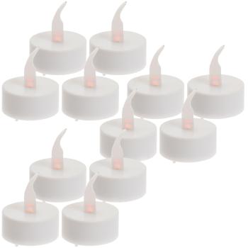 LED-Teelichter 12er-Set - flackernde orange Flamme & 6h Timer-Funktion - sicher & umweltfreundlich - Ø 38mm - inkl. CR2032 Batterie