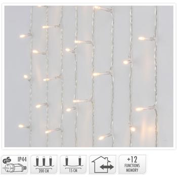 Preview: 2er-Set LED Lichtervorhang warmweiss - 240 LEDs, 12 Modi, 225x150cm - IP44 Aussen/Innen, USB-Stromversorgung - für Weihnachten & Partys