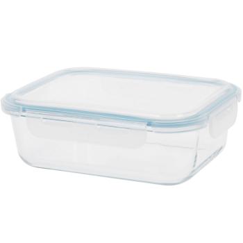 Hochwertige Frischhaltedose aus Borosilikatglas: 1480 ml, Klick-Verschluss - Ofenfest, auslaufsicher, langlebig, temperaturbeständig, verlässlich