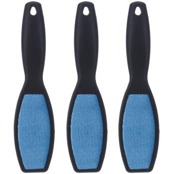 Fusselbürste Textilien 3er-Set - Tierhaarentferner Kleiderbürste für Kleidung & Möbel - Langlebig, wiederverwendbar, 24 cm, Schwarz-Blau