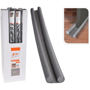 Preview: 4er-Set Türbodendichtung grau - Zugluft-Stopper für Türstärken bis 3,5 cm und 98 cm Breite - Kürzbar, selbstklebend, senkt Heizkosten