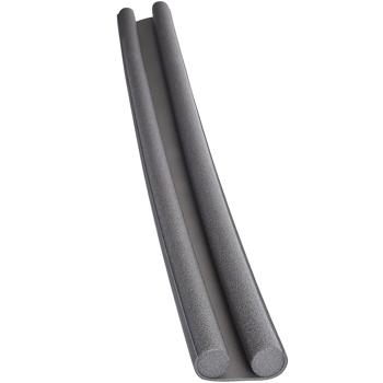 Preview: 4er-Set Türbodendichtung grau - Zugluft-Stopper für Türstärken bis 3,5 cm und 98 cm Breite - Kürzbar, selbstklebend, senkt Heizkosten