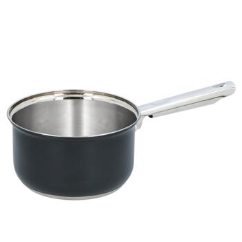 Preview: Elegantes 7-teiliges Koch-Topfset, induktionsfähig – Rostfreies Material, schwarz-silber, abgerundete Griffe – Premium Kochgeschirr für beste Ergebnisse