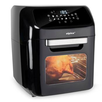 Preview: 3 in 1 Air Fryer XXL, Ofen, Grill, Fritteuse, 12 Liter, 1800 Watt, mit Drehspiessen, 2 Backroste, Touch Display