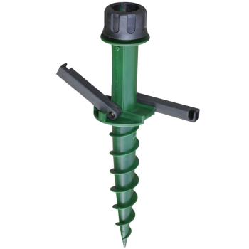 Preview: Sonnenschirmhalter mit Erdspiess - Universeller Sonnenschirmständer für sicheren Halt - Robustes Polypropylen für Schirme 22-33 mm - kipp- & windfest, 44 cm