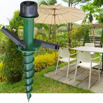 Sonnenschirmhalter mit Erdspiess - Universeller Sonnenschirmständer für sicheren Halt - Robustes Polypropylen für Schirme 22-33 mm - kipp- & windfest, 44 cm
