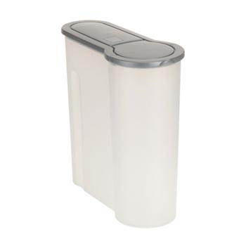 Preview: Vorratsdosen-Set (3 Stück) mit Schüttfunktion: 4L, 2.4L, 1.3L, transparent-grau – luftdichte Aufbewahrung für Müsli, Mehl & mehr