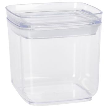 Vorratsdose mit Deckel transparent - 750 ml Frischhaltebox für längere Lebensmittelhaltbarkeit & Klimaschutz - Luftdicht, Silikonring - 10.8x10.8x9.7 cm