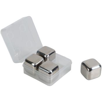 Preview: 8er-Set Kühlsteine Edelstahl - Kühlen Whisky & Drinks ohne Verwässern - Wiederverwendbar, geruchs-/geschmacksneutral, spülmaschinenfest - 27x27x27 mm