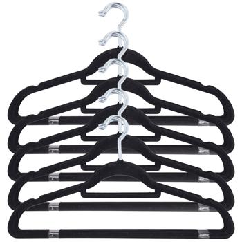 Kleiderbügel mit Kleinteilsteg, 50er Set, Anti-Rutsch Beschichtung - Effizient & Modern für perfekte Organisation