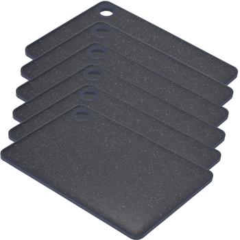 Preview: 6er-Set Schneidebrett Marmoroptik - Rutschfeste Frühstücksbretter 23x16x1cm - Kunststoff, spülmaschinengeeignet, klingenschonend & hygienisch