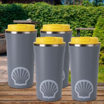 4er-Set Edelstahl-Trinkbecher - doppelwandige Vakuumisolierung für heisse & kalte Getränke - 500ml Fassungsvermögen - ideal für Outdoor & Arbeit