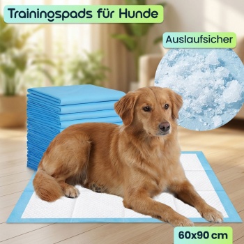 Preview: Trainingspads für Hunde (20 Stück): 5-lagige, extra saugfähige Welpenunterlagen, auslaufsicher, 60x90 cm - saugstark u. hygienisch
