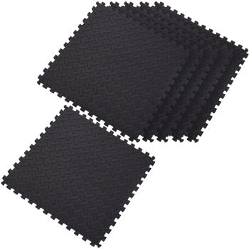 Preview: 24er-Set Fitnessmatten aus EVA Schaumstoff - Bodenschutzmatten rutschfest 40x40cm-1cm stark für Bad, Yoga, Kampfsport - Schwarz - Hygienisch