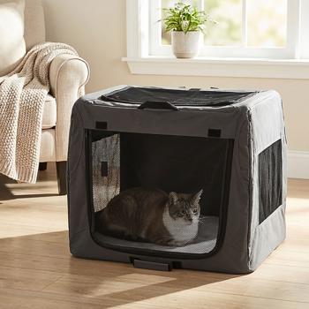 Robuste Faltbare Transportbox für Tiere bis 20kg - schwarz, platzsparend & stabil – sichere Transportlösung für Hunde, Katzen, Kaninchen & mehr