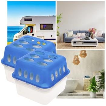 2er-Set Luft-Entfeuchter - Granulat-Beutel gegen Kondensation, Schimmel & Gerüche - 400g/Beutel - 750ml Absorption - Nachfüllbar, stromnetz-unabhängig