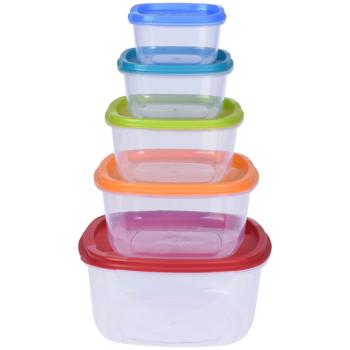 Preview: 12er-Set Vorratsdosen - Frischhalteboxen für Küche & Camping - Stapelbar, bruchsicher, geruchsneutral - Transparente Kunststoffboxen mit Deckel